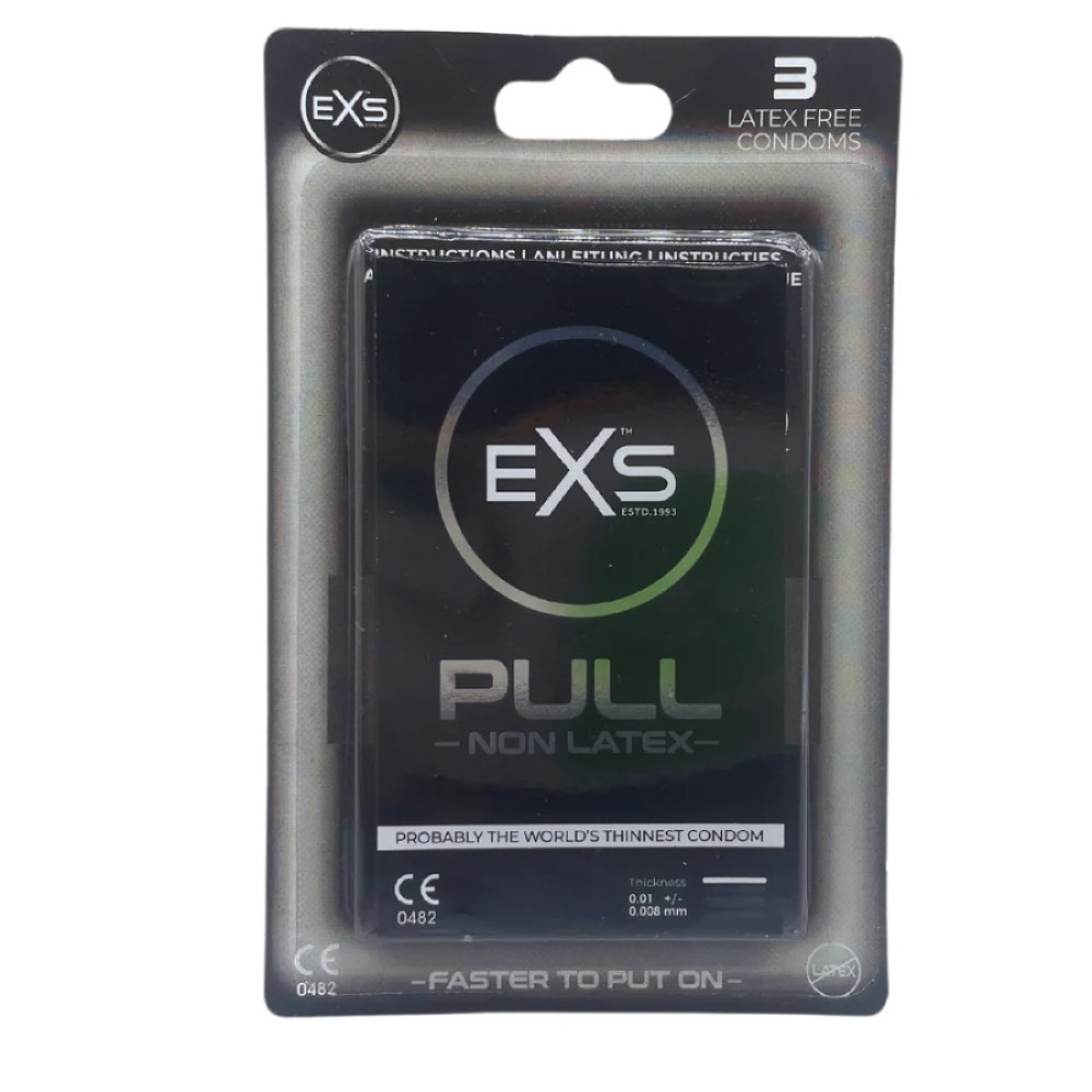 Презервативы ультратонкие EXS Pull, безлатексные, 3 шт, фото №0 — секс шоп Украина, NO TABOO