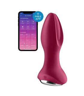 Анальный вибратор Satisfyer Rotator Plug 2+ с приложением и ротацией, бордовый, 13.5 х 5.5 см - No Taboo
