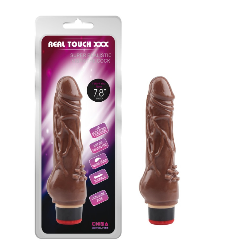 Вибратор реалистичный Chisa Real Touch XXX 7.8, коричневый, 19 х 3.3 см фото №0 — секс игрушки: Украина, NO TABOO