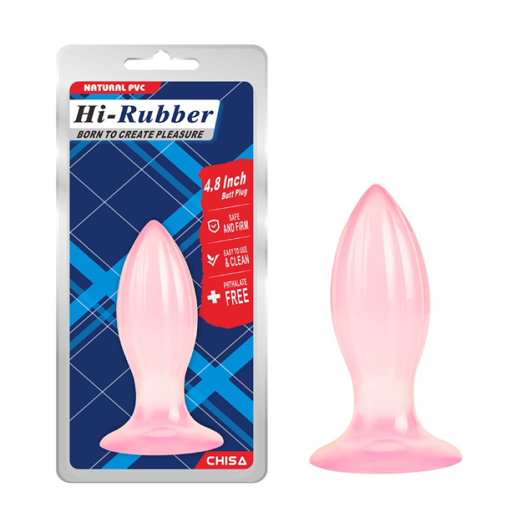 Анальная пробка Chisa Hi-Rubber 4.8, на присоске, розовая, 12.3 х 4.3 см фото №0 — секс игрушки: Украина, NO TABOO