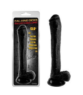 Фаллоимитатор реалистичный Chisa Ballsy Caballero, на присоске, черный, 34.8 х 6.2 см - No Taboo