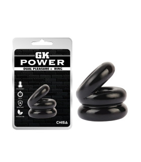 Эрекционное кольцо Chisa Dual Pleasure на пенис и мошонку, черное, 5 х 4.3 см - No Taboo