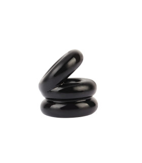 Эрекционное кольцо Chisa Dual Pleasure на пенис и мошонку, черное, 5 х 4.3 см - No Taboo