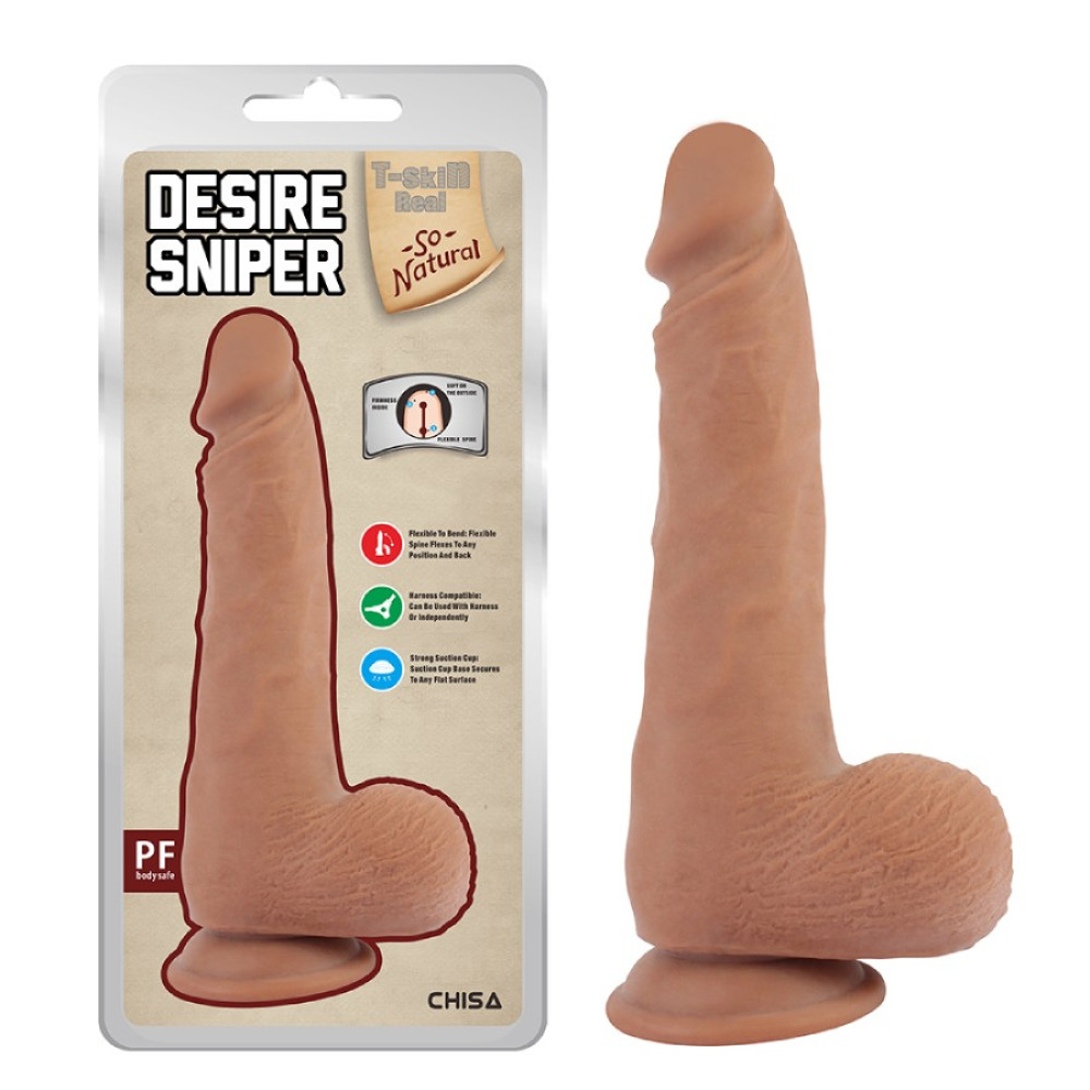 Фаллоимитатор реалистичный Chisa Desire Sniper, на присоске, бежевый 23 х 4.9 см фото №0 — секс игрушки: Украина, NO TABOO