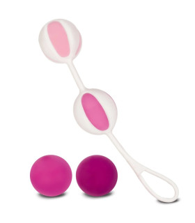 Шарики Gvibe Geisha Balls 2 для тренировки интимных мышц, розовые, 17 х 3 см - No Taboo