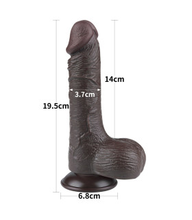 Фалоімітатор реалістичний Lovetoy Sliding-Skin Dong на присосці, чорний, 19.5 х 3.7 см - No Taboo