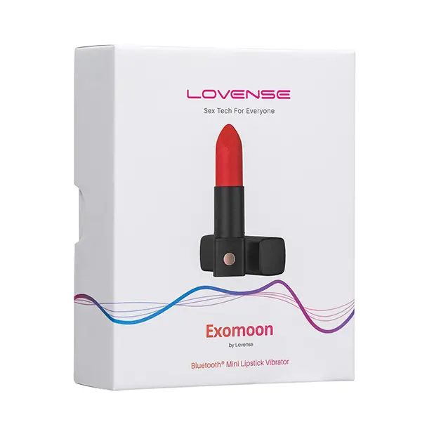 Вибратор-помада Lovense Exomoon красно-черная, 8.8 х 2.2 см - No Taboo