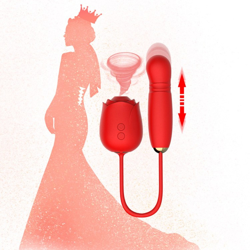 Вакуумный стимулятор клитора в форме розы Every Night Toys с вибратором с фрикциями, красный фото №19 — секс игрушки: Украина, NO TABOO