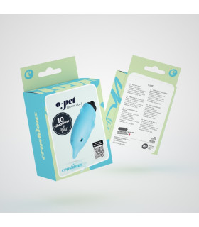 Мини-вибратор Crushios Dolphin з 10 скоростями, голубой, 7.5 х 2.6 см - No Taboo