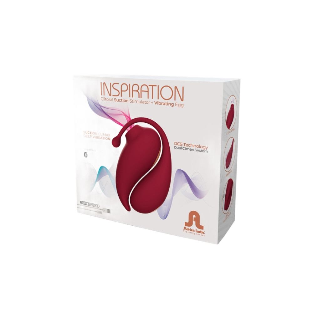 Стимулятор вакуумный и виброяйцо Adrien Lastic Inspiration красный, 4.5 х 3.7 см фото №2 — секс игрушки: Украина, NO TABOO
