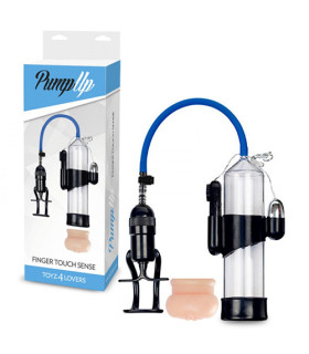 Вакуумная помпа мужская с мастурбатором Toyz4lovers Easy Touch Sense, прозрачная, 22.8 х 5.7 см - No Taboo