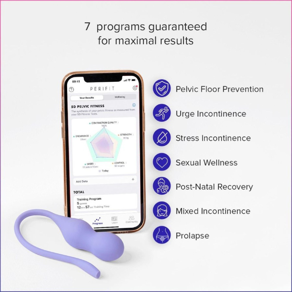 Вагинальный тренажер для упражнения Кегеля Perifit Care+ фиолетовый, 6.3 х 2.7 см фото №5 — секс игрушки: Украина, NO TABOO