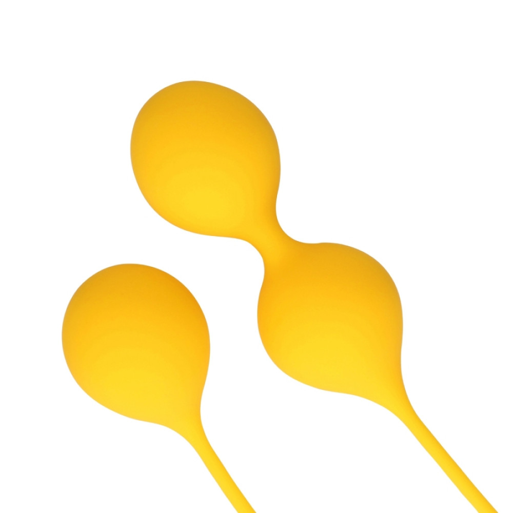 Вагинальные шарики Shots Loveline комплект 2 шт, желтые, 14.5 х 3 см фото №5 — секс игрушки: Украина, NO TABOO