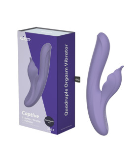 Вибратор-кролик Captive Chisa Kissen, фиолетовый, 23.6 см х 8.8 см - No Taboo