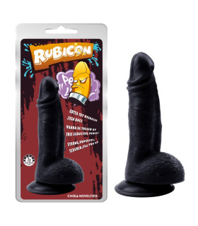 Фаллоимитатор с яичками на присоске Chisa Rubicon Mighty Ravage черный, 20 х 4.3 см - No Taboo