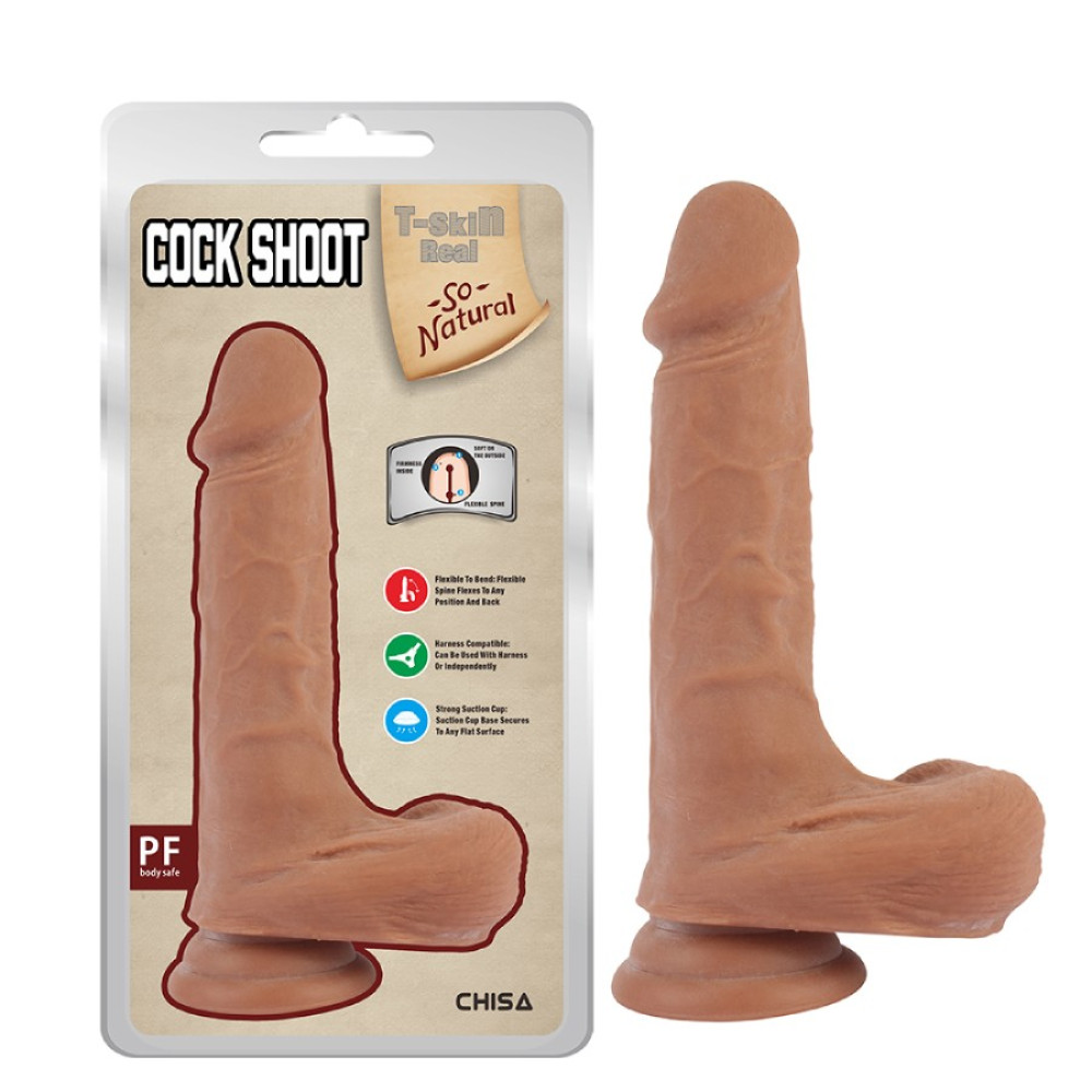 Фаллоимитатор с мошонкой Chisa T-skin ReaL на присоске бежевый, 20 х 4.1 см фото №0 — секс игрушки: Украина, NO TABOO