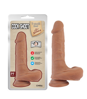 Фаллоимитатор с мошонкой Chisa T-skin ReaL на присоске бежевый, 20 х 4.1 см - No Taboo