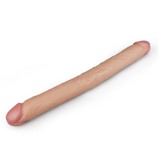 Фаллоимитатор двойной (двухголовый) реалистичный Lovetoy, бежевый 43 х 4.5 см фото №3 — секс игрушки: Украина, NO TABOO