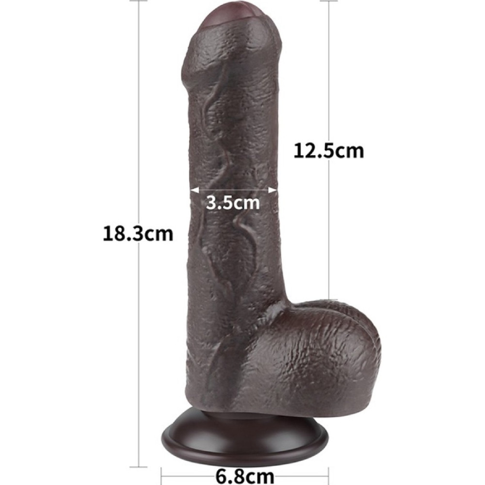 Фаллоимитатор с мошонкой Lovetoy Sliding Skin Dong на присоске черный, 18.3 х 3.5 см фото №2 — секс игрушки: Украина, NO TABOO