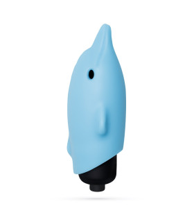 Мини-вибратор Crushios Dolphin з 10 скоростями, голубой, 7.5 х 2.6 см - No Taboo