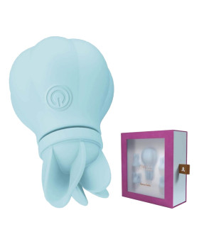 Вібратор для клітора Adrien Lastic Caress з ротацією, блакитний, 5.3 х 3.2 см - No Taboo