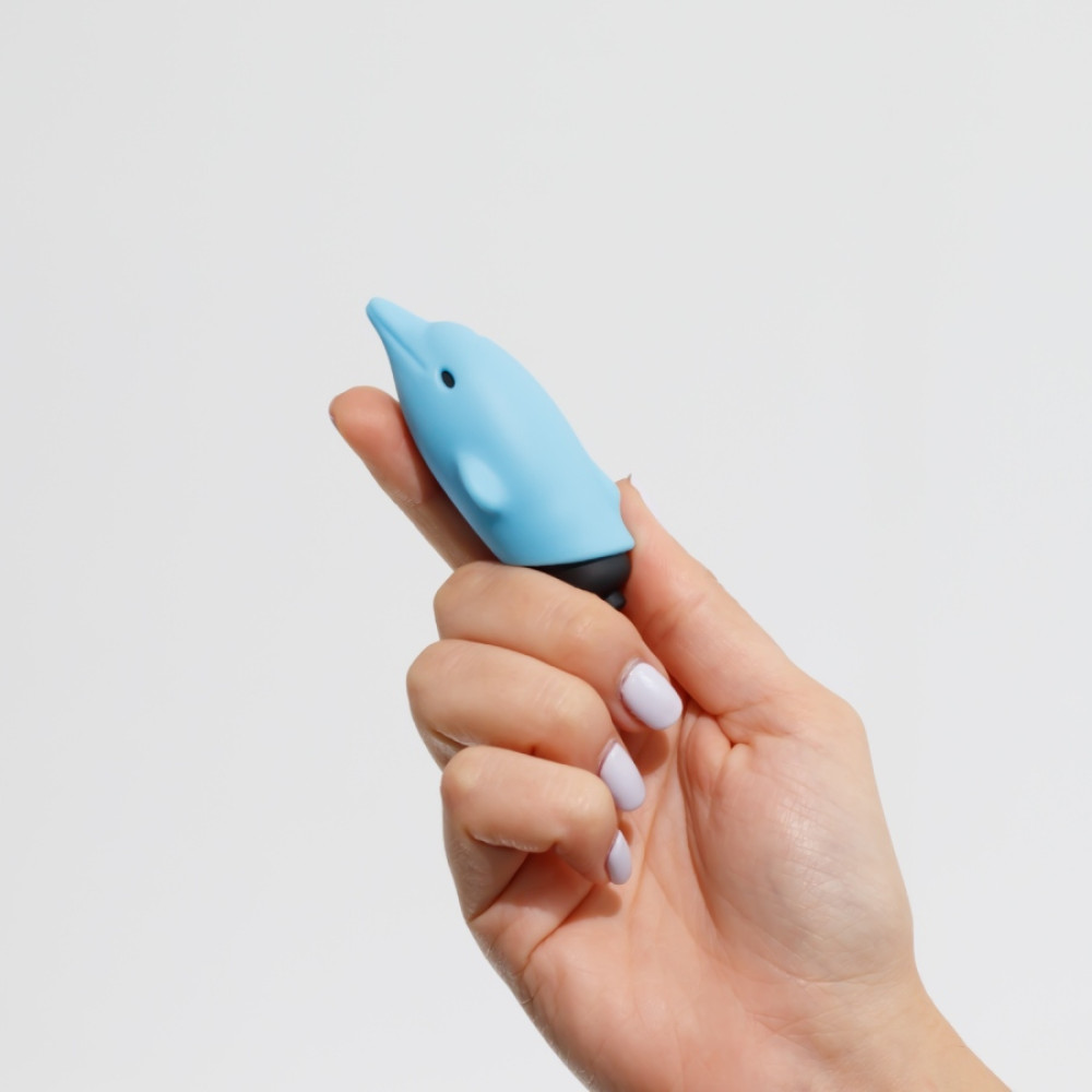 Мини-вибратор Crushios Dolphin з 10 скоростями, голубой, 7.5 х 2.6 см фото №4 — секс игрушки: Украина, NO TABOO
