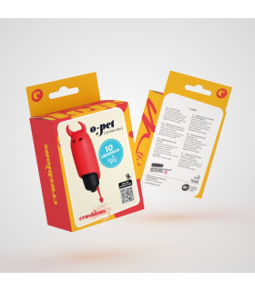 Мини-вибратор вибропуля с насадкой Crushios O-Pet Devil красного цвета, 9.2 х 2.5 см - No Taboo