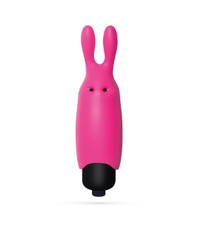 Мини-вибратор вибропуля с насадкой Crushios O-Pet Rabbit розового цвета, 8.8 х 2.4 см - No Taboo