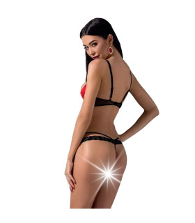 Комплект Passion Femmina ,черный с красными полосками, S/M - No Taboo
