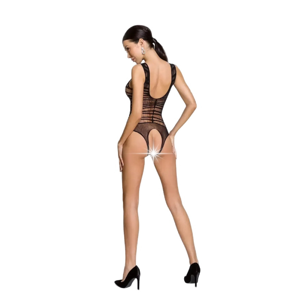 Боди эротичное с интимным вырезом One Size BS086 Passion, черное, фото №2 — секс шоп Украина, NO TABOO