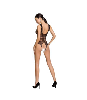 Боди эротичное с интимным вырезом One Size BS086 Passion, черное - No Taboo