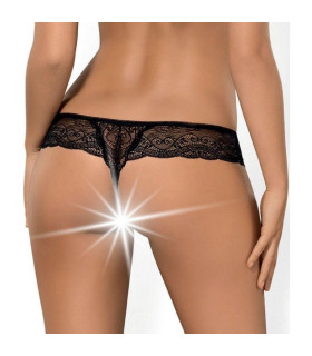 Сексуальные стринги кружевные чёрные L/XL - No Taboo