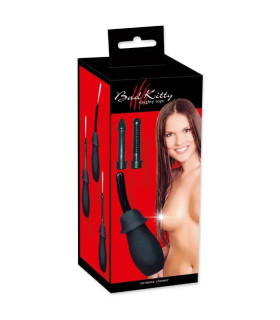 Анальный душ с насадками Bad Kitty Intimate Shower, 3 насадки, черный - No Taboo
