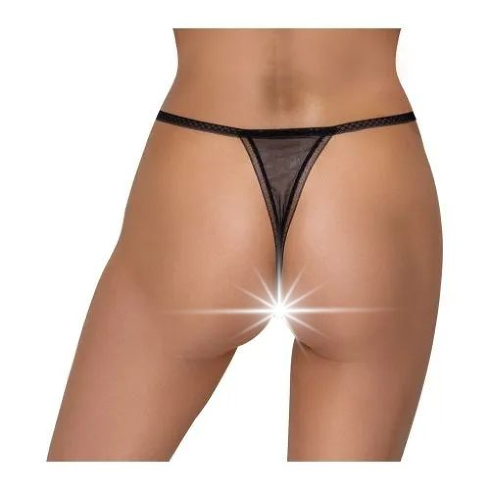 Стринги сексуальные с интимным вырезом Cottelli Collection String Flower, S/M, фото №2 — секс шоп Украина, NO TABOO