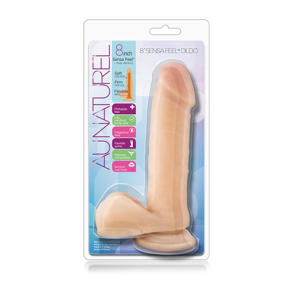 Фаллоимитатор из киберкожы Blush Sensa Feel на присоске, бежевый, 20.3 х 4.5 см фото №3 — секс игрушки: Украина, NO TABOO