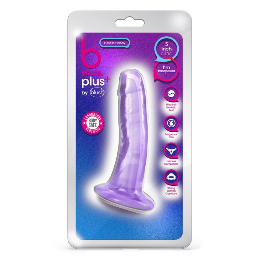 Фаллоимитатор реалистичный Blush Hard N' Happy на присоске, фиолетовый, 13.9 х 3.1 см фото №2 — секс игрушки: Украина, NO TABOO