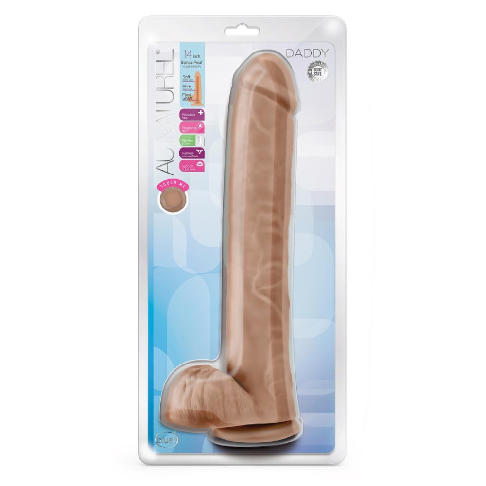 Фаллоимитатор реалистичный Blush Daddy на присоске, бежевый, 35.5 х 6.3 см фото №2 — секс игрушки: Украина, NO TABOO