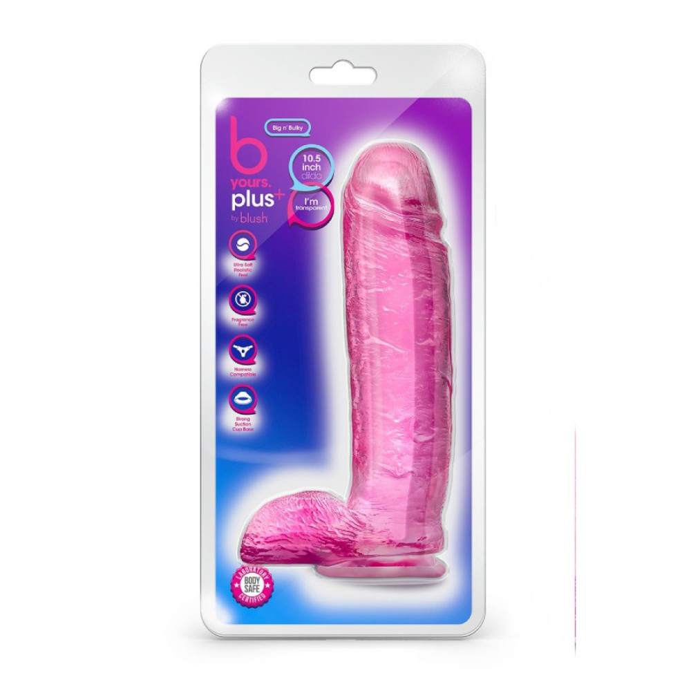 Фаллоимитатор реалистичный Blush Big N' Bulky на присоске, розовый, 26.7 х 6.3 см фото №2 — секс игрушки: Украина, NO TABOO