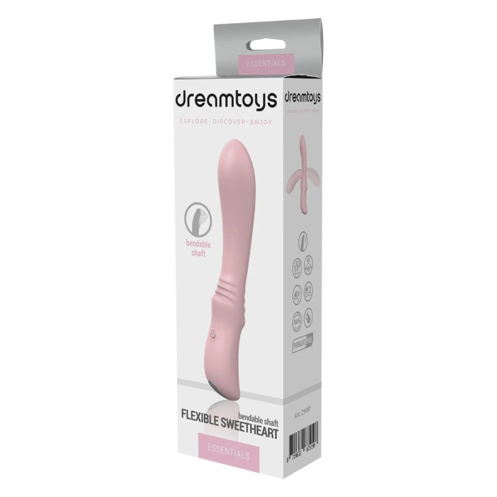 Вибратор вагинальный Dreamtoys Sweetheart гибкий, розовый, 18.5 х 3.2 фото №2 — секс игрушки: Украина, NO TABOO