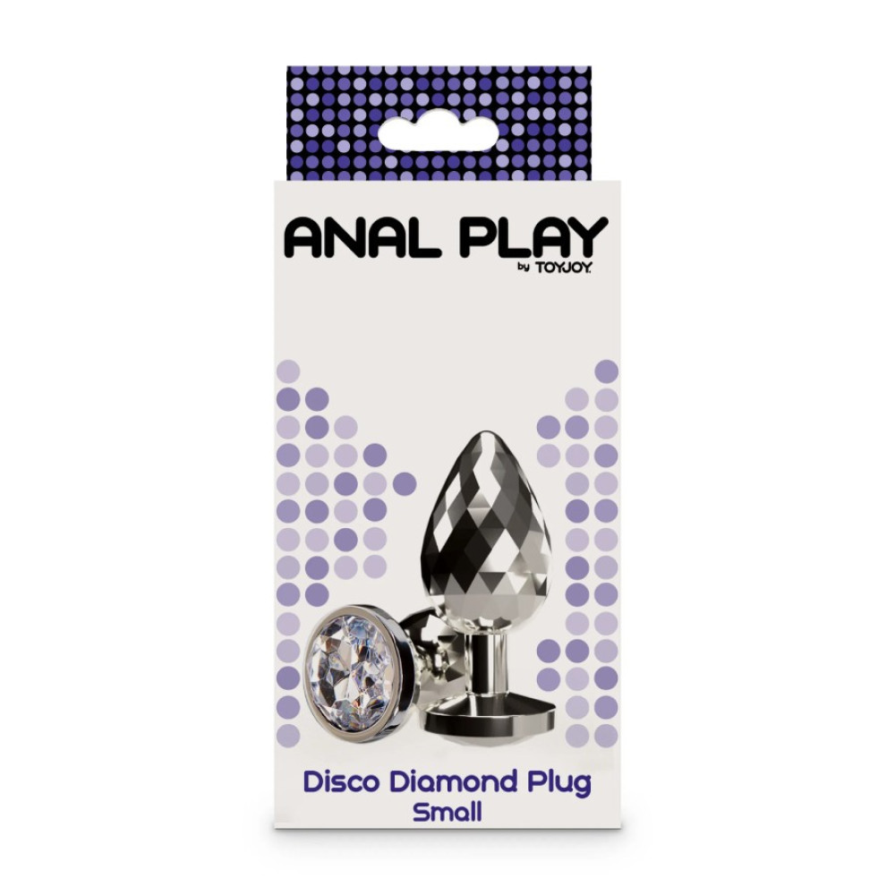 Анальная пробка Toy Joy Disco Diamond S серебристая, 7.5 х 2.7 см фото №0 — секс игрушки: Украина, NO TABOO