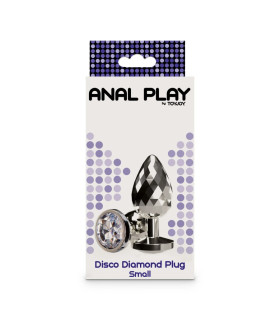 Анальная пробка Toy Joy Disco Diamond S серебристая, 7.5 х 2.7 см - No Taboo
