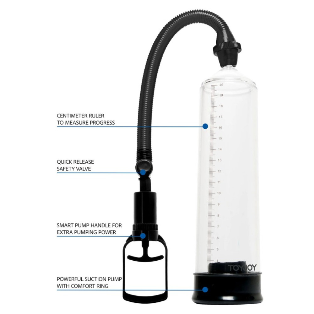Вакуумная помпа для члена Toy Joy Power Pump механическая, черная, 23 х 5.5 см фото №3 — секс игрушки: Украина, NO TABOO