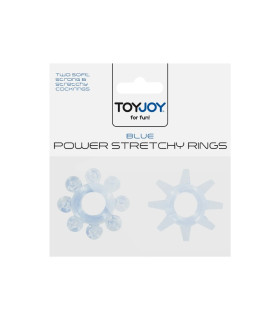 Эрекционные кольца Toy Joy Power Stretchy Rings голубые, 2 шт - No Taboo