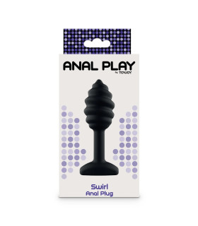 Анальная пробка Toy Joy Swirl черная, 9.2 х 1.8 см - No Taboo