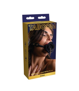 Кляп Taboom Dona Rose Ball у вигляді троянди, чорний, 4.2 см - No Taboo