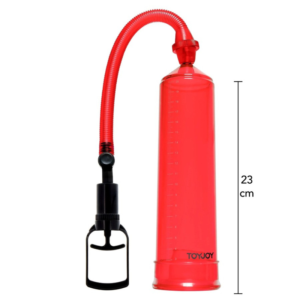 Вакуумная помпа для члена Toy Joy Power Pump механическая, красная, 23 х 5.5 см фото №0 — секс игрушки: Украина, NO TABOO