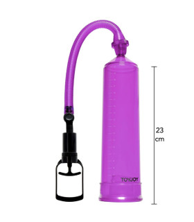 Вакуумная помпа для члена Toy Joy Power Pump механическая, фиолетовая, 23 х 5.5 см - No Taboo
