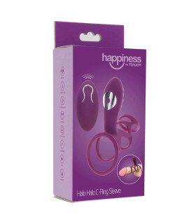 Вибронасадка на пенис Toy Joy Halo со стимуляцией клитора, фиолетовая, 6.2 х 5 см - No Taboo