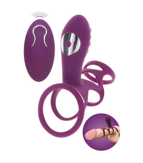 Вибронасадка на пенис Toy Joy Halo со стимуляцией клитора, фиолетовая, 6.2 х 5 см - No Taboo