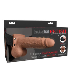 Фаллопротез с вибрацией Pipedream Fetish Fantasy с дистанционным управлением, бежевый, 20 х 4.4 см - No Taboo